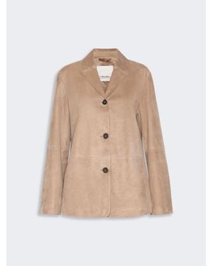 Max Mara Chaqueta De Ante De Botonadura Sencilla - Neutro