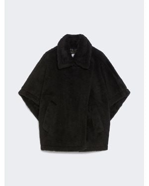 Max Mara Umhang Aus Alpaka-Woll-Teddy - Schwarz