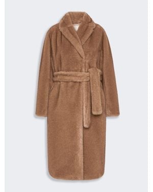 Max Mara Abrigo Tipo Batín De Textura Suave - Marrón