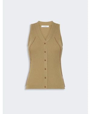 Max Mara Weste Aus Baumwolle Und Viskose - Natur