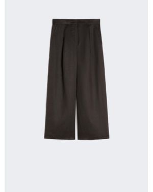 Max Mara Cropped-Hose Aus Ramie-Canvas - Schwarz