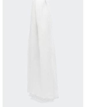 Max Mara Stola Aus Seidenkrepon - Weiß