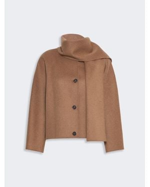 Max Mara Chaqueta Cropped De Paño De Lana - Marrón
