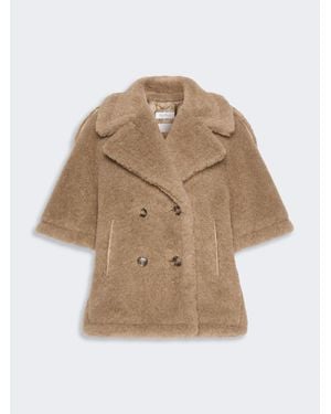 Max Mara Cape En Tissu Teddy D'Alpaga Et Cachemire - Neutre