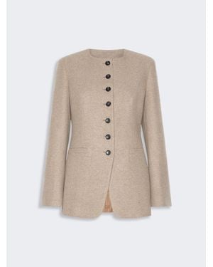 Max Mara Cashmere Crew-Neck Jacket - Neutre