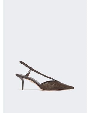 Max Mara Slingbacks Aus Canvas - Weiß