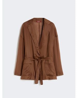 Max Mara Jacke Aus Ramie-Canvas - Braun
