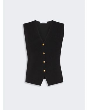 Max Mara Chaleco De Hilado Crepé De Viscosa - Negro