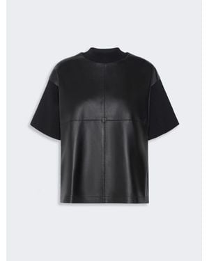 Max Mara Jersey Boxy De Piel Y Crepé De Viscosa - Negro