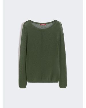 Max Mara Schmal Geschnittener Pullover Aus Baumwollmischung - Grün