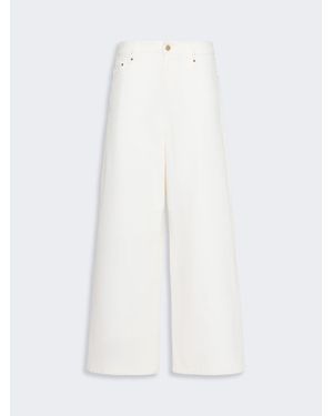 Max Mara Hose Aus Baumwollbull - Weiß