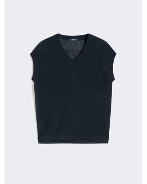 Max Mara Weste Aus Leinengarn - Blau