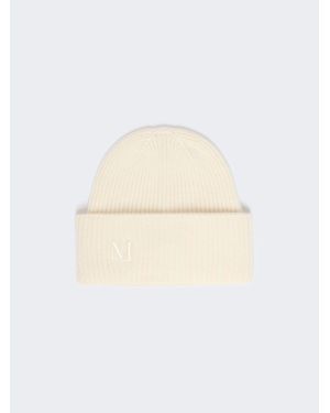 Max Mara Rippstrickmütze Aus Kaschmir - Weiß