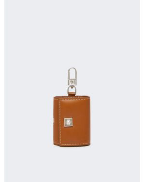 Max Mara Funda Para Auriculares De Piel - Blanco