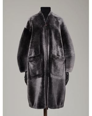 Max Mara Wendbarer Parka Aus Shearling - Grau