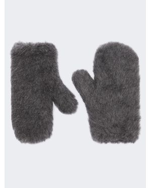 Max Mara Fäustlinge Aus Woll-Alpaka-Teddy - Grau