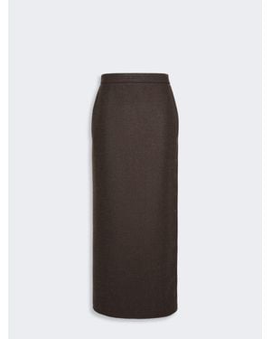 Max Mara Langer Rock Aus Filzwolle - Braun