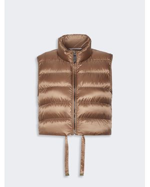 Max Mara Wattierte Crop-Weste Aus Wasserabweisendem Gewebe - Braun