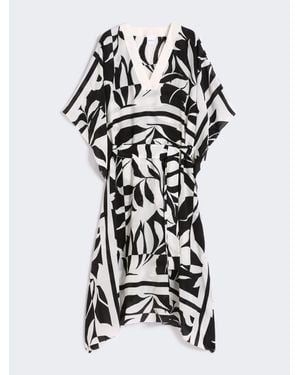 Max Mara Robe Oversize En Soie Imprimée - Blanc