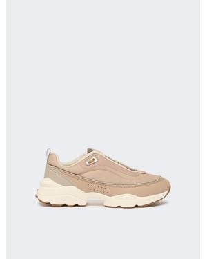 Max Mara Laufschuhe Aus Funktionsgewebe Und Leder - Weiß