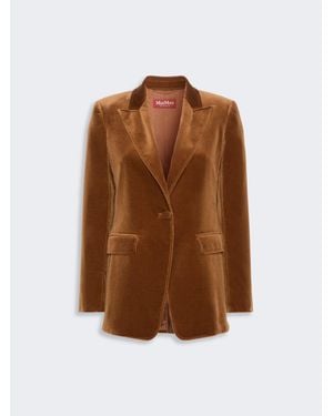 Max Mara Blazer De Terciopelo Liso - Marrón