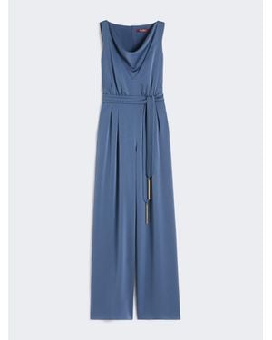 Max Mara Mono De Satén Ligero - Azul