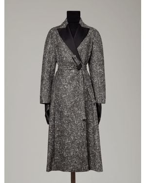 Max Mara Redingote-Mantel Aus Alpaka Und Wolle - Grau