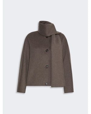 Max Mara Veste Courte En Drap De Laine - Marron