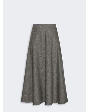 Max Mara Falda De Mezcla De Lana - Gris