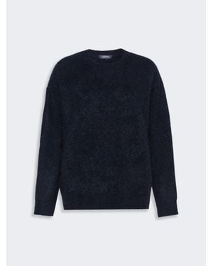 Max Mara Pullover Aus Yakgarngewebe Mit Schal - Blau