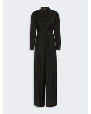 Max Mara Combinaison En Toile De Pure Laine - Noir