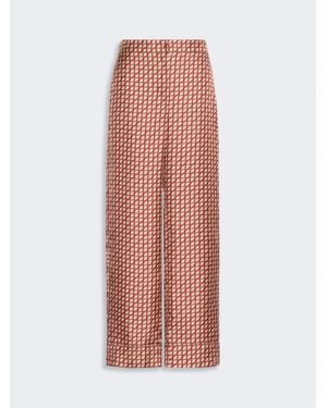 Max Mara Hose Aus Bedruckter Seide - Orange