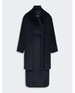 Max Mara Robenmantel Aus Doppeltem Woll- Und Kaschmirgewebe - Blau