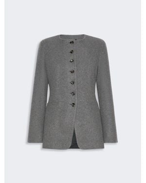 Max Mara Cashmere Crew-Neck Jacket - Gris