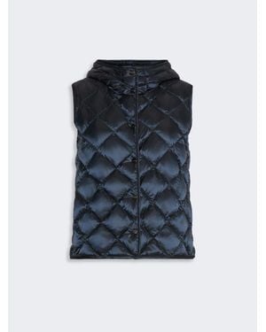 Max Mara Wattierte Weste Aus Wasserabweisendem, Changierendem Gewebe - Blau
