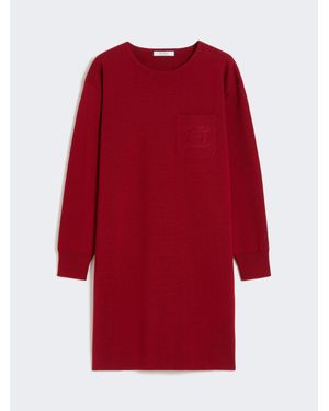 Max Mara Kurzes Kleid Aus Wolle - Rot