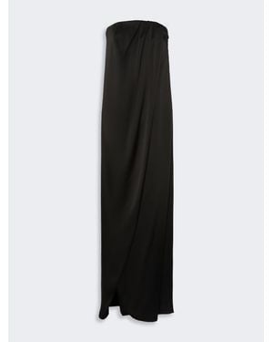 Max Mara Vestido Bustier De Envers Satén - Negro