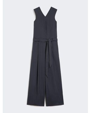 Max Mara Mono De Popelina De Algodón - Azul