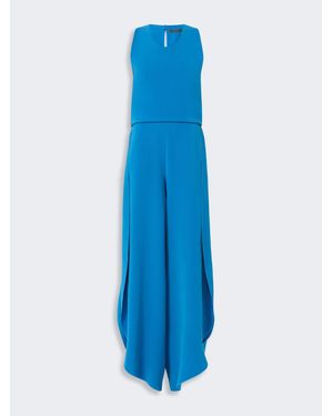 Max Mara Combinaison Sans Manches En Cady - Bleu