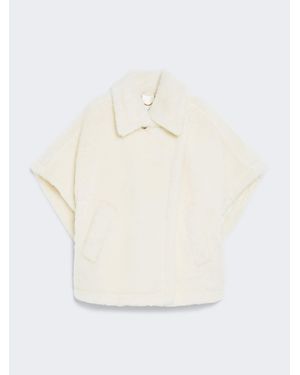 Max Mara Umhang Aus Alpaka-Woll-Teddy - Weiß