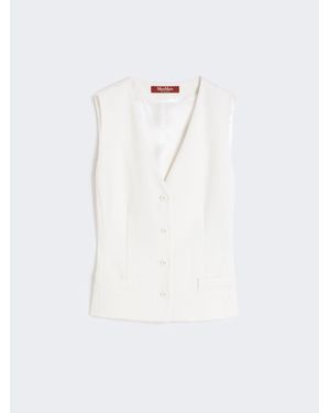 Max Mara Weste Aus Woll-Crêpe - Weiß