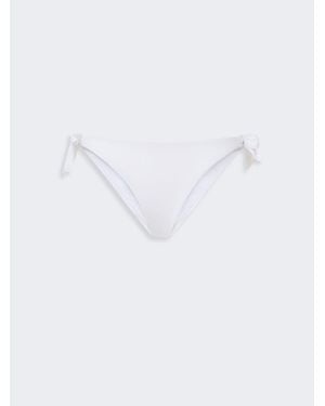 Max Mara Einfarbiger Bikinislip Aus Lycra - Weiß