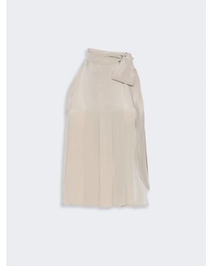 Max Mara Top Sin Mangas De Crepé De China - Blanco
