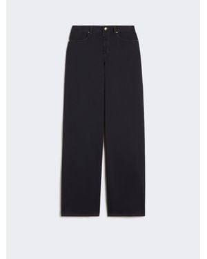 Max Mara Weite Hose Aus Baumwollseide - Blau