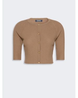 Max Mara Cárdigan Cropped De Hilado De Lana - Blanco
