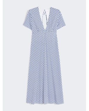 Max Mara Robe Fluide En Jersey Imprimé - Bleu