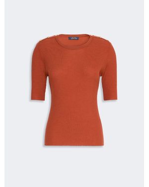 Max Mara Rippstrickpullover Aus Wollgarn - Weiß