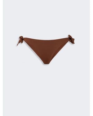 Max Mara Braguita De Bikini De Lycra De Color Liso - Marrón