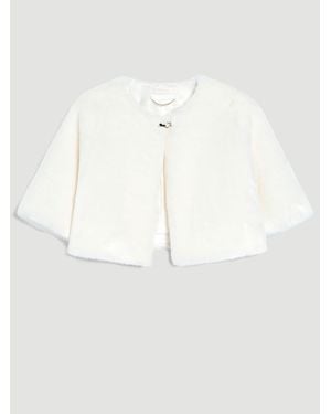 Max Mara Flauschiger Bolero - Weiß