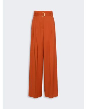Max Mara Hose Aus Wollcanvas Mit Hoher Taille - Orange